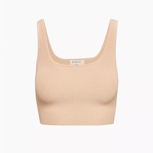 NWT Babaton Crop Sculpt Knit Tank in Flax Beige, Size M